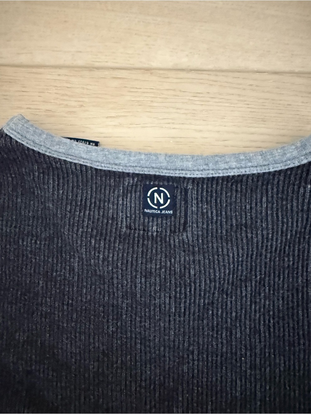 Nautica Men’s XXL corduroy V-neck pullover long sleeve elbow patch navy blue top - Picture 4 of 5